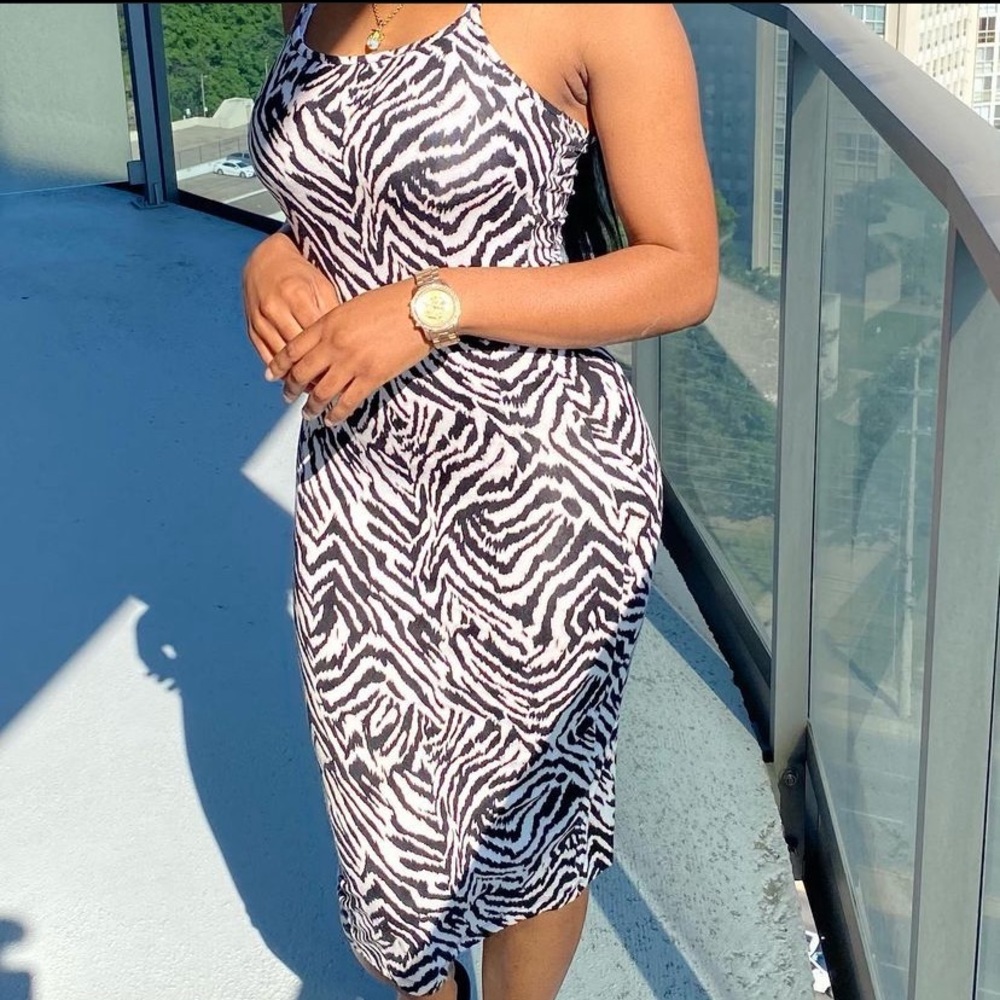 H&M Zebra Print Spaghetti Strap Dress - Picture 2 of 4